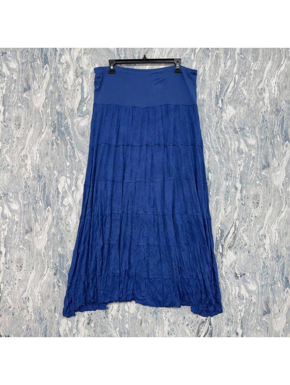 Indie Blue Tiered Maxi Skirt (XXL)